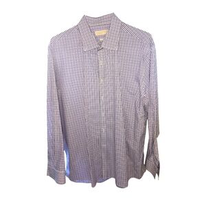 Michael kors Mens Non iron plaid dress shirt size 17 1/2 (34/35)